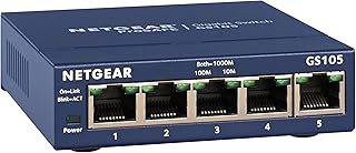 NETGEAR 5-портовый неуправляемый гигабитный Ethernet-коммутатор (GS105NA) — настольный или настенный монтаж, а также ограниченная пожизненная гарантия.
