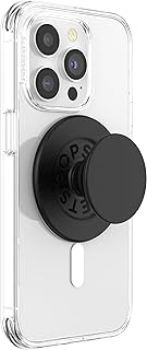 Держатель для телефона PopSockets MagSafe с подставкой, магнитной опорой, сменной верхней частью, надежной фиксацией для чехлов iPhone MagSafe, держатель для телефонов и планшетов - черный