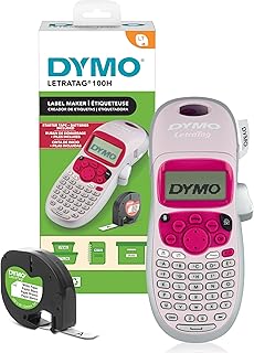 DYMO LetraTag LT-100H — портативный стильный принтер этикеток | Принтер этикеток с клавиатурой ABC и удобным 13-символьным ЖК-экраном | Отлично подходит для организации пространства дома и в офисе | Розовый (новый)