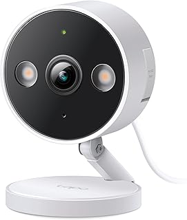 Камера видеонаблюдения Tapo by TP-Link 2K QHD для внутреннего и наружного использования, выбор редакции PCMag 2024 года, цветное ночное видение, бесплатное обнаружение людей/животных/транспортных средств, видеоняня, локальное/облачное хранение, IP66, двойной прожектор (C120)