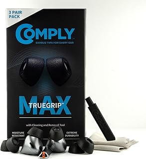 Сменные амбушюры Comply TrueGrip MAX из высококачественной пены с эффектом памяти для Samsung Galaxy Buds3 Pro | Длительный комфорт, максимальная прочность, надежная фиксация, превосходная шумоизоляция | Черные (S/M/L) (3 пары)