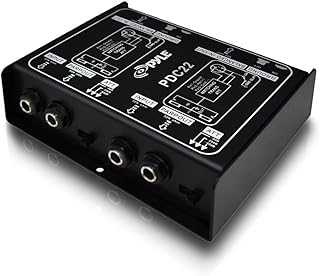 PYLE-PRO Premium Direct Injection Audio Box - Пассивный DI-бокс с подавлением шума и аттенюатором входа для подключения гитары и бас-гитары - 1/4-дюймовый трансформаторный разъем для балансных и небалансных XLR-PDC22, черный
