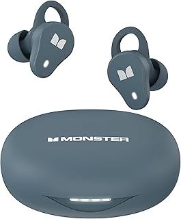 Беспроводные наушники Monster N-Lite 210, Bluetooth 5.4, стереофонические внутриканальные наушники, встроенный микрофон для кристально чистых звонков, 32 часа воспроизведения, водонепроницаемые наушники для занятий спортом.