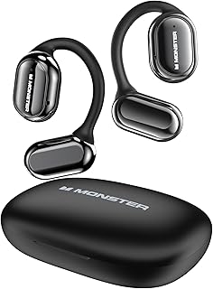 Наушники Monster Open Free AC100 открытого типа, беспроводные наушники Bluetooth 5.3 с заушными креплениями, объемный стереозвук благодаря двум большим излучателям, четкая связь, 30 часов воспроизведения, водонепроницаемые спортивные наушники для бега.