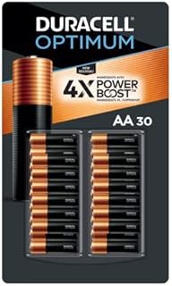 Батарейки Duracell Optimum Coppertop AA с 4-кратным увеличением мощности, 30 штук.