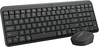 Беспроводная мышь и клавиатура Logitech MK250 Bluetooth: быстрое и простое подключение, компактная беспроводная клавиатура, мышь для обеих рук, прочная конструкция - Windows/MacOS - Графитовый цвет