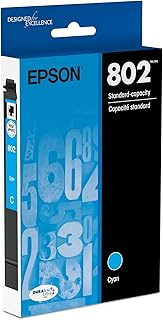 Картридж EPSON 802 DURABrite Ultra Ink стандартной емкости, голубой (T802220-S), совместим с принтерами WorkForce Pro WF-4720, WF-4730, WF-4734, WF-4740.