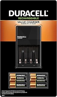 Зарядное устройство Duracell Ion Speed ​​1000 для перезаряжаемых батареек AA и AAA, включает 6 предварительно заряженных батареек AA и 2 батарейки AAA, подходит для домашнего и коммерческого использования.