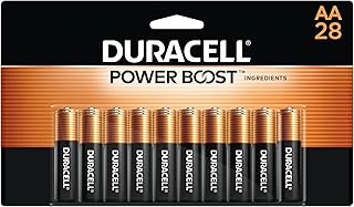 Батарейки Duracell Coppertop AA с добавками Power Boost, упаковка из 28 штук, батарейки типа AA с длительным сроком службы, щелочные батарейки AA для бытовых и офисных устройств.
