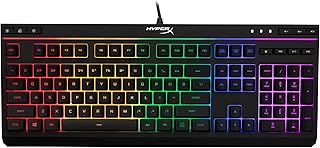 HyperX Alloy Core RGB – Мембранная игровая клавиатура, удобные тихие клавиши с RGB-подсветкой, защита от проливания жидкости, выделенные мультимедийные клавиши, совместимость с Windows 10/8.1/8/7 – Черная