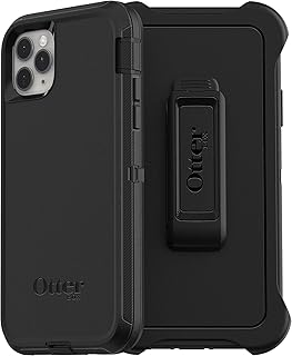 Чехол OtterBox для iPhone 11 Pro Max Defender Series — черный, прочный и долговечный, с защитой портов, в комплекте с кобурой и подставкой.