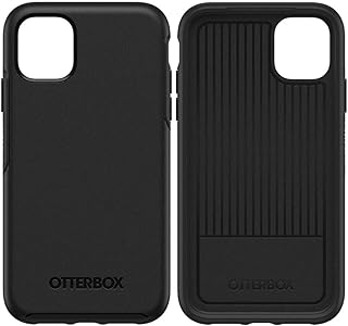 Чехол OtterBox для iPhone 11 серии Symmetry — черный, ультратонкий, совместим с беспроводной зарядкой, приподнятые края защищают камеру и экран.