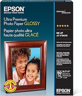 Фотобумага Epson Ultra Premium глянцевая (8,5 x 11 дюймов, 50 листов) (S042175), белая