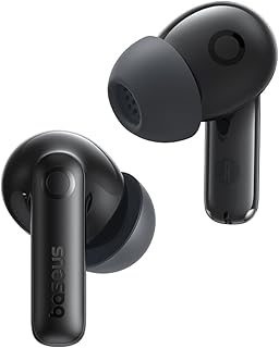 Беспроводные наушники Baseus Bass BP1 Pro с шумоподавлением, адаптивным шумоподавлением в реальном времени, адаптивным активным эквалайзером, звуком высокого разрешения LDAC, четкими звонками с 6 микрофонами и искусственным интеллектом, 55 часами работы от батареи, водонепроницаемостью IP55, Bluetooth 6.0