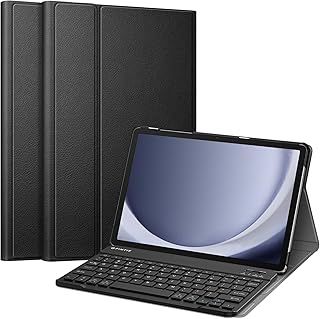 Чехол-клавиатура Fintie для Samsung Galaxy Tab A9 Plus/A9+ 5G 11 дюймов, модель 2023 года (SM-X210/X216/X218), тонкий и легкий чехол-подставка с магнитно отсоединяемой беспроводной Bluetooth-клавиатурой, черный.