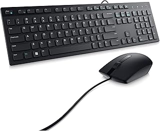 Проводная клавиатура и мышь Dell KM300C, черные.