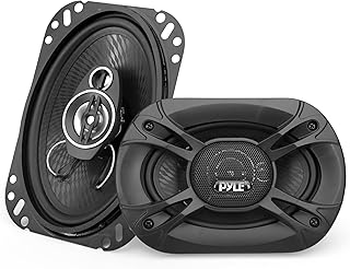 Универсальные 3-полосные автомобильные стереодинамики Pyle - 300 Вт, 4" x 6", Triaxial Loud Pro Audio, универсальные компоненты для быстрой замены штатных динамиков, совместимы с установкой в ​​двери/боковую панель автомобиля, модель PL4163BK (пара).