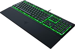 Игровая клавиатура Razer Ornata V3 X: низкопрофильные клавиши - бесшумные мембранные переключатели - защита от проливания жидкости - RGB-подсветка Chroma - эргономичная подставка для запястий - функция Snap Tap
