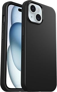 Чехол OtterBox Symmetry Series для iPhone 16e, 15, 14 и 13 — ЧЕРНЫЙ, крепится к MagSafe, ультратонкий, приподнятые края защищают камеру и экран (поставляется в полиэтиленовом пакете).