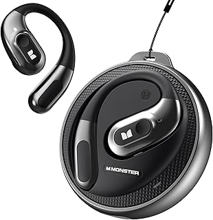 Наушники Monster Open Ear AC330, беспроводные наушники Bluetooth 5.4 с функцией Clear Talk, стильный вращающийся кейс с ремешком, зарядка Type-C, удобная посадка, 24 часа воспроизведения, водостойкость IPX5, черные.