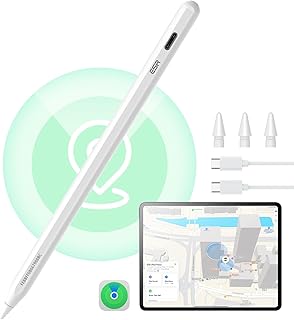 Цифровой стилус ESR Geo для iPad Findmy, совместимый с Apple iPad 2018-2025, с функцией Easy Shortcuts для Apple iPad A16/10/9/8, Air 13/11, Pro 12.9/13/11 и Mini 7/6/5, белый (без беспроводной зарядки).