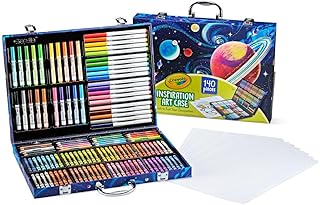 Набор для рисования Crayola Inspiration Art Case, 140 предметов, космическая тематика – набор для творчества для детей, мелки, маркеры, карандаши, подарок для мальчиков и девочек, 5, 6, 7, 8 лет [Эксклюзивно на Amazon]