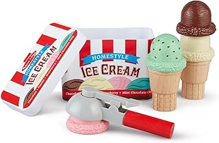 Игровой набор Melissa & Doug Scoop and Stack Ice Cream Cone Magnetic Pretell Play Set, разноцветный - сертифицирован FSC.