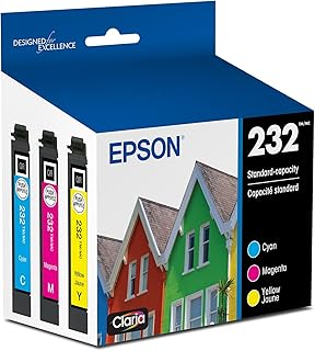 Набор из 232 цветных картриджей Epson Claria стандартной емкости (T232520-S) совместим с принтерами Workforce WF-2930, WF-2950, ​​Expression XP-4200 и XP-4205.