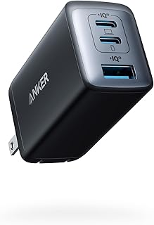 Зарядное устройство Anker USB C (Nano II 65 Вт), компактное складное с тремя портами PPS для MacBook Pro/Air, iPad Pro, Galaxy S20, Dell XPS 13, Note 20/10+, iPhone 16/16 Pro, Steam Deck и других устройств.