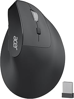 Беспроводная эргономичная мышь Acer, регулируемое разрешение DPI, вертикальная мышь 1000/1200/1600 с 6 кнопками, перезаряжаемая эргономичная мышь с USB-приемником 2,4 ГГц для компьютера, ноутбука, ПК, iMac и настольного компьютера.