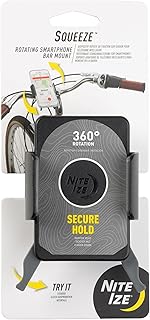 Вращающееся крепление для смартфона Nite Ize Squeeze на руль велосипеда - Держатель для телефона на руль - Аксессуары для кобуры для телефона - Вращающийся держатель для телефона с удобными рычагами - Черный