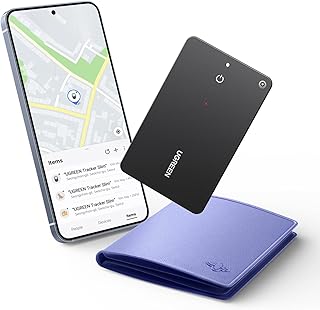 Метки-трекеры UGREEN FineTrack Slim S с Bluetooth, совместимые с приложением Samsung SmartThings (только для Samsung), ультратонкий (1,7 мм), для поиска карт в кошельке, перезаряжаемые, водонепроницаемые (IP68), для кошелька, ключей, багажа.