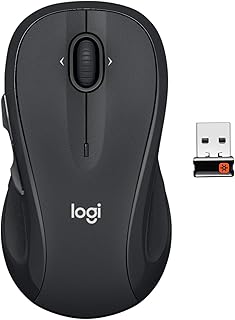 Беспроводная мышь Logitech M510, мышь для ноутбука и ПК с USB-приемником Unifying, программируемые кнопки — графитовый цвет.