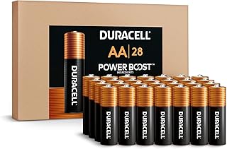 Батарейки Duracell Coppertop AA с добавками Power Boost, 28 штук (упаковка из 1 шт.) Долговечные щелочные батарейки типа AA в закрывающейся упаковке для быстрого доступа и удобного хранения.