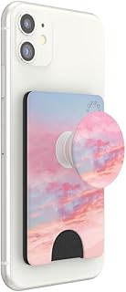 Чехол для телефона PopSockets с выдвижной подставкой и держателем для карт — розовые облака
