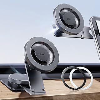 ESR для автомобильного держателя MagSafe, автомобильного держателя для телефона, автомобильного держателя для приборной панели/сенсорного экрана Tesla, магнитного держателя для телефона в автомобиле, для iPhone 16/16e/15/14/13/12, S25, зарядка не поддерживается (2 металлических кольца в комплекте)
