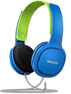 Детские наушники PHILIPS с проводом, накладные проводные наушники для детей с удобной посадкой и чистым стереозвуком, ограничитель громкости 85 дБ, подходят для школы/планшета/iPad/Kindle, идеально подходят для мальчиков и малышей.