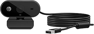 Веб-камера HP 320 FHD — компьютерная камера USB-A с микрофоном и защитной крышкой — для настольных компьютеров, ноутбуков и Chromebook — разрешение 1080p с широким углом обзора — совместима с Zoom и Teams — крепление на зажиме, поддержка штатива и поворотный механизм.