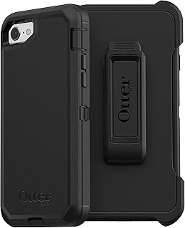 Чехол OtterBox Defender Series для iPhone SE 3-го и 2-го поколений, iPhone 8 и iPhone 7 (не совместим с моделями больших размеров) — черный, прочный и долговечный, с защитой портов, в комплекте с кобурой и подставкой.