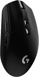 Игровая беспроводная мышь Logitech G305 LIGHTSPEED, сенсор Hero 12K, 12 000 DPI, легкая, 6 программируемых кнопок, время работы от батареи 250 часов, встроенная память, для ПК/Mac - черная.