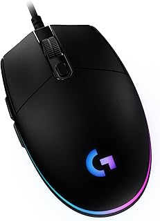 Проводная игровая мышь Logitech G203, 8000 DPI, радужная оптическая подсветка LIGHTSYNC RGB, 6 программируемых кнопок, встроенная память, сопоставление кнопок на экране, совместима с компьютерами PC/Mac и ноутбуками — черная.