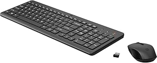 Беспроводная клавиатура и мышь HP 330 в комплекте - беспроводной USB-приемник 2,4 ГГц - клавиши Chiclet, 12 сочетаний клавиш - мышь с разрешением 1600 DPI для разных поверхностей - светодиодная подсветка клавиш Num Lock, Caps Lock, Scroll Lock (2V9E6AA)