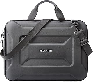 Чехол для ноутбука BAGSMART 15,6-16 дюймов с ремнем, противоударный, водонепроницаемый, с прочной ручкой, чехол для переноски ноутбука для 15-дюймовых моделей Dell, HP, MacBook Pro, черный.