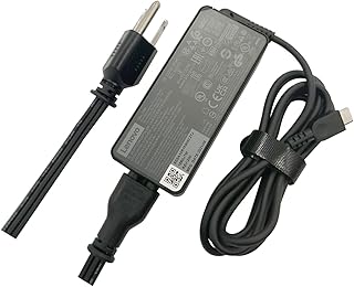 Зарядное устройство для ноутбука Lenovo 45 Вт, USB Type-C (USB-C), адаптер питания переменного тока для Chromebook Duet 3 (11 дюймов), Yoga 6 (13 дюймов, AMD) 2-в-1, 100e (2-го поколения) (11,6 дюймов), черный, ADLX45YCC3G