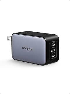 Зарядное устройство UGREEN 65 Вт USB-C, 3-портовое зарядное устройство Nexode Type-C GaN, адаптер питания USB-C с быстрой зарядкой, совместимое с iPhone 16/15, Galaxy S24/S23, MacBook Pro/Air, iPad Pro/Air, Pixel 9/8, Steam Deck