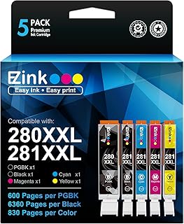 Сменный картридж E-Z Ink Tr8620a для принтеров Canon PGI-280XXL CLI-281XXL 280 XXL 281 XXL, совместимый с TR8520 TR8620a TR8620 TS702a TS9520 TS9521C TR8520 TS6220 TS6320 TS8220 (5 шт.)