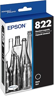 Картридж EPSON 822 DURABrite Ultra Ink стандартной емкости, черный (T822120-S), совместим с принтерами WorkForce Pro WF-3820, WF-3823, WF-4820, WF-4830, WF-4833, WF-4834.