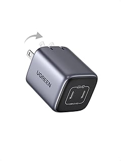 Зарядное устройство UGREEN 45 Вт USB C, складной настенный блок питания Nexode с 2 портами GaN и поддержкой технологии Samsung Super Fast Charging 2.0 для Galaxy S25/S24/Note 20, iPhone 16/15/14, iPad, MacBook, Steam Deck (черный)