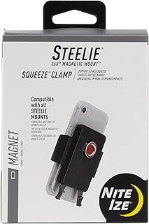 Магнитный держатель для мобильного телефона Nite Ize Steelie Squeeze Clamp для приборных панелей, вентиляционных отверстий и лобовых стекол - Универсальное и регулируемое крепление для телефона - Совместим с iPhone и аксессуарами Apple MagSafe