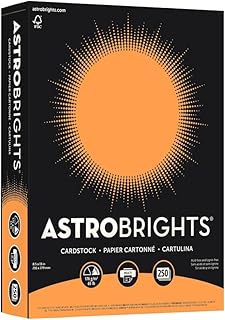 Картон Neenah Astrobrights Premium Color, плотность 65 фунтов, размер 8,5 x 11 дюймов, 250 листов, цвет «Космический оранжевый».